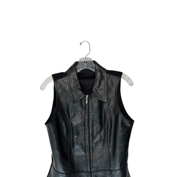 Wilsons Leather Vest Women's Motorcycle Biker Black Emo Grunge Goth Medium - Picture 3 of 10